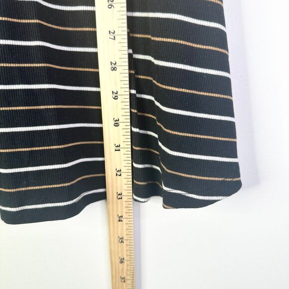 Aero Seriosly Soft Dress Women M Black Striped Skater Knit Bodycon Comfy NWOT - Picture 6 of 7